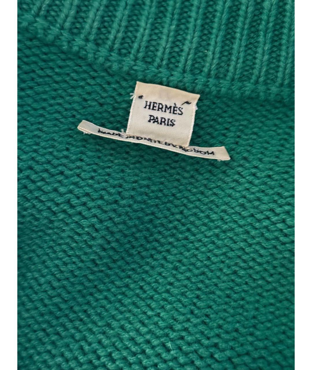 HERMES Зеленый кашемировый джемпер / свитер, фото 4