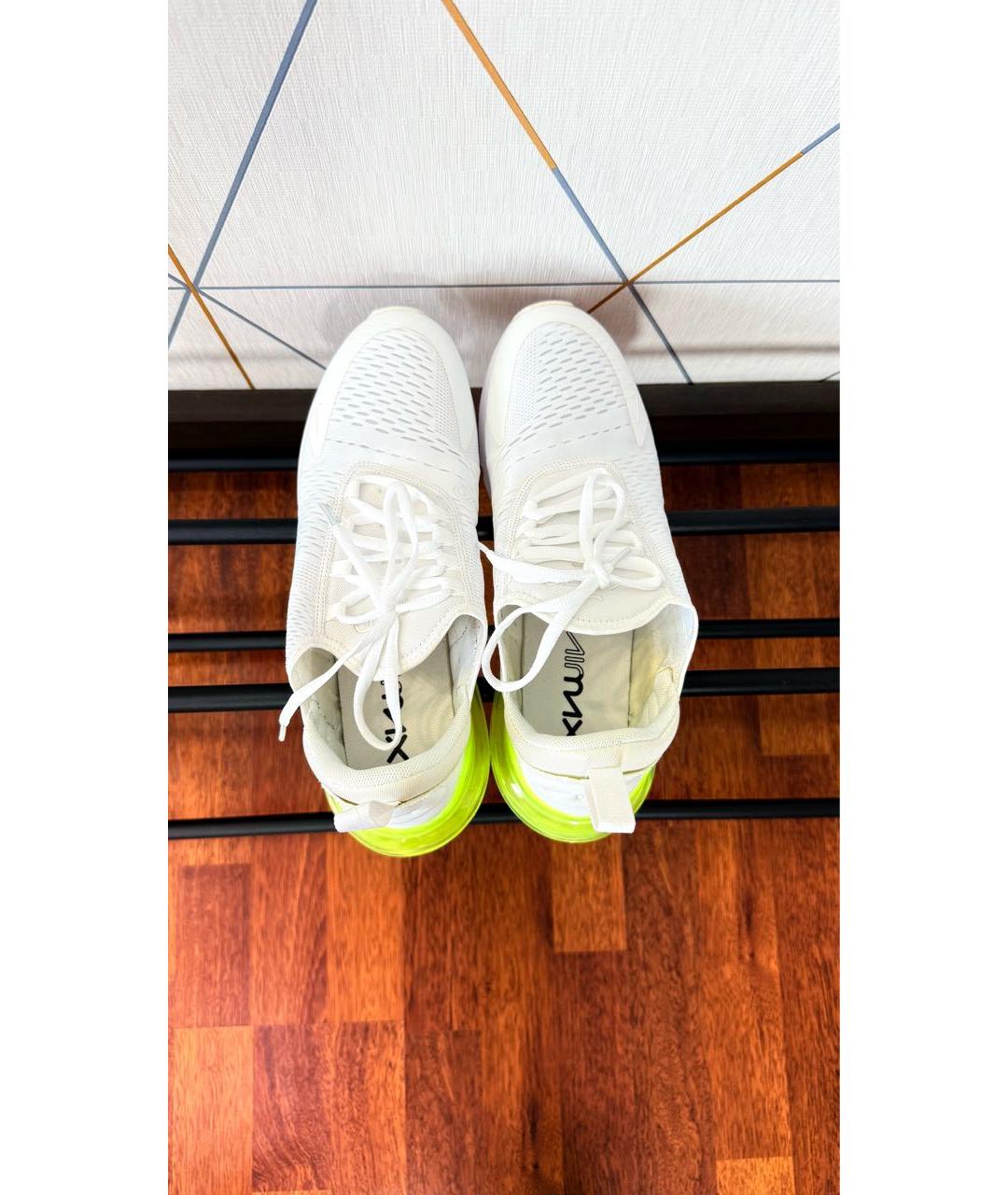 NIKE Белые текстильные низкие кроссовки / кеды, фото 3