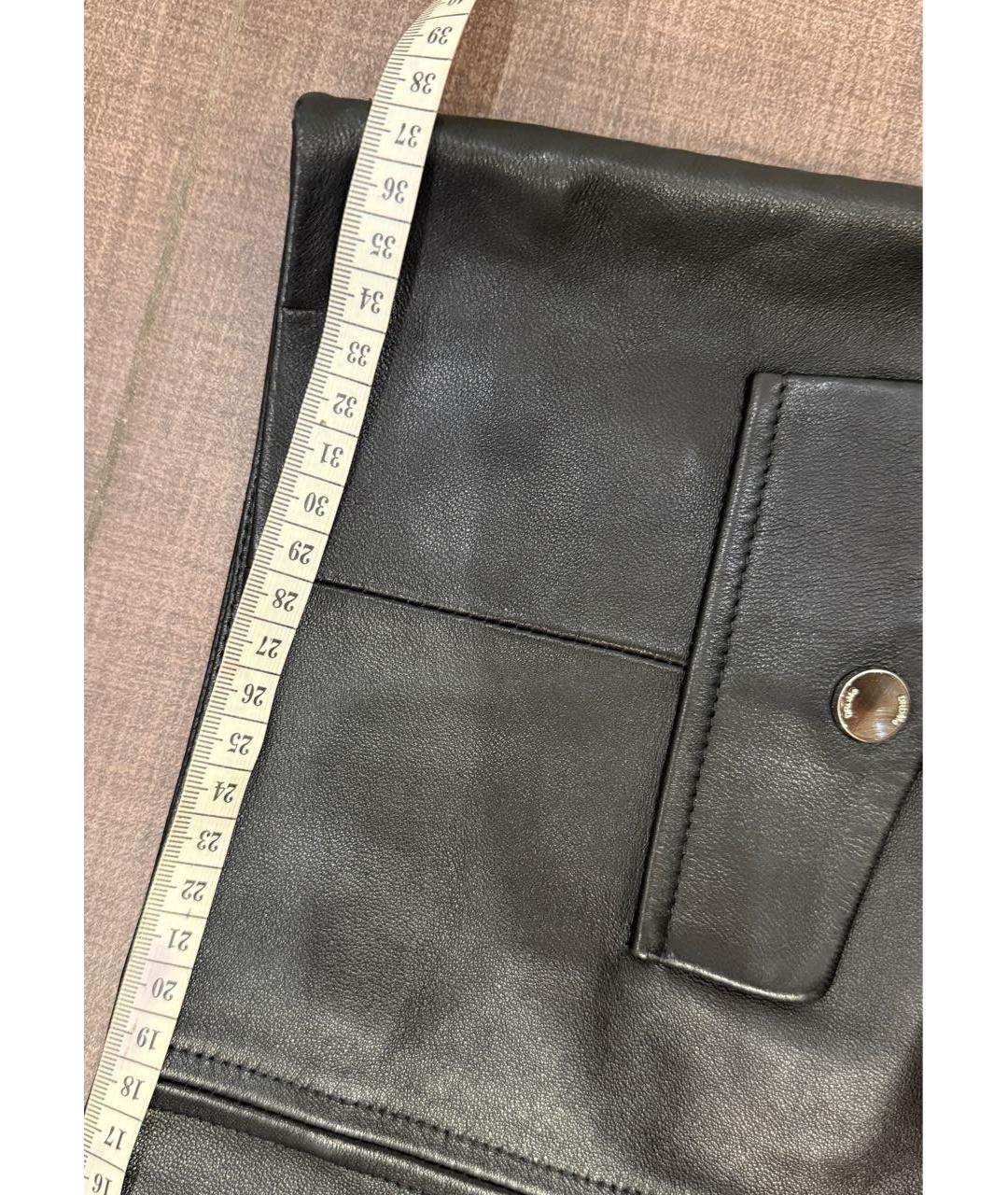 DROME Черная кожаная юбка мини, фото 3