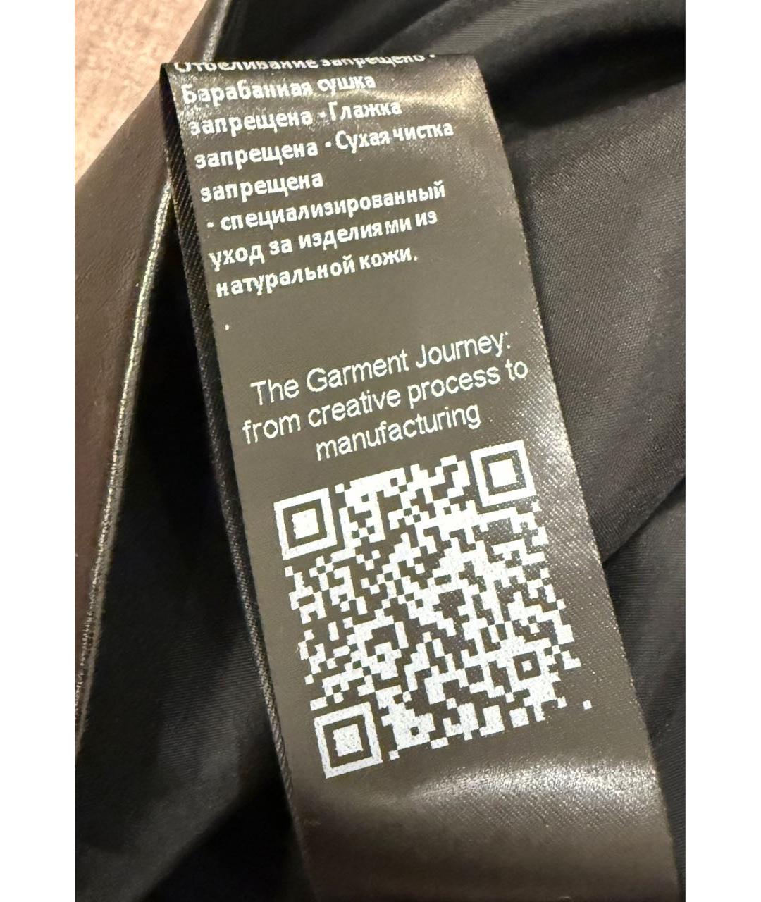 DROME Черная кожаная юбка мини, фото 6