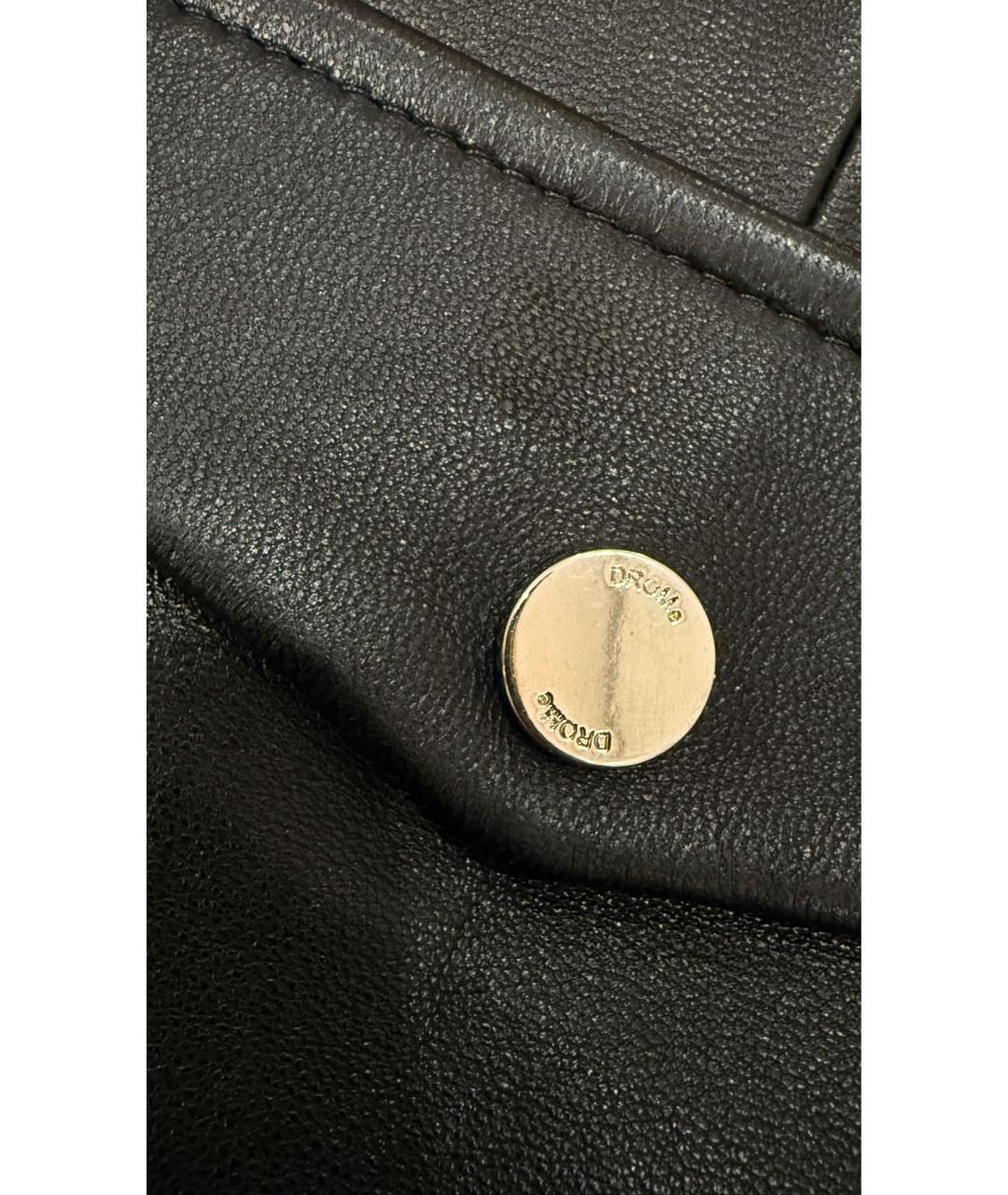 DROME Черная кожаная юбка мини, фото 8