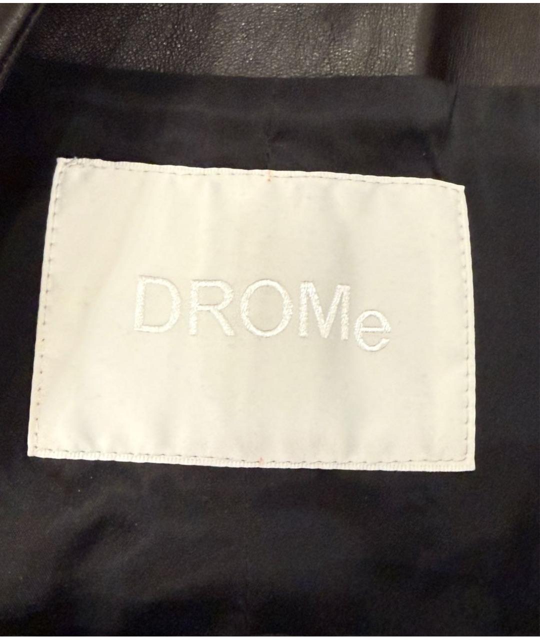 DROME Черная кожаная юбка мини, фото 2