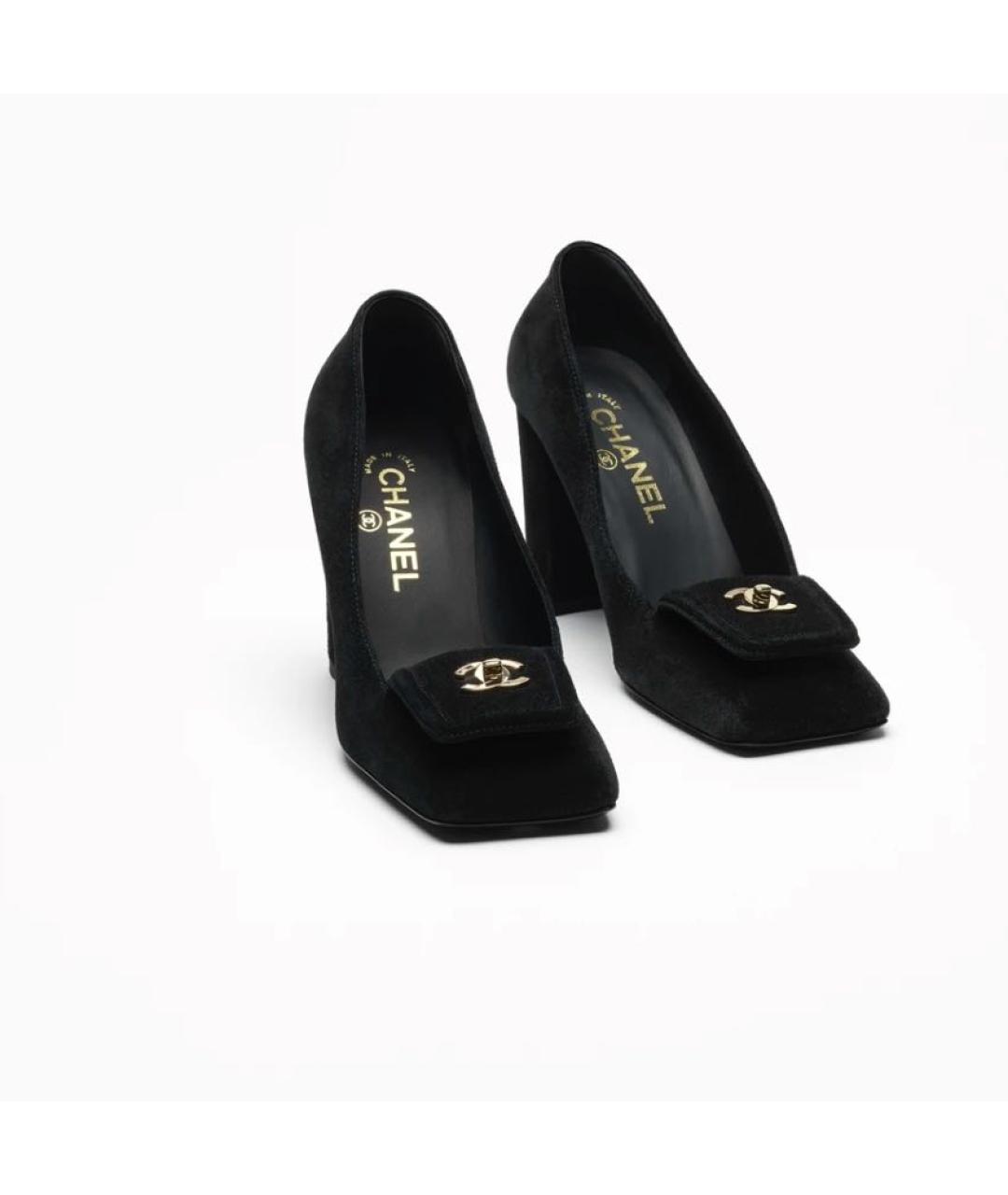 CHANEL Черные замшевые туфли, фото 5