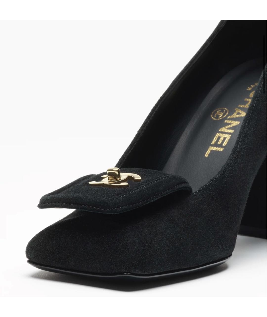 CHANEL Черные замшевые туфли, фото 4