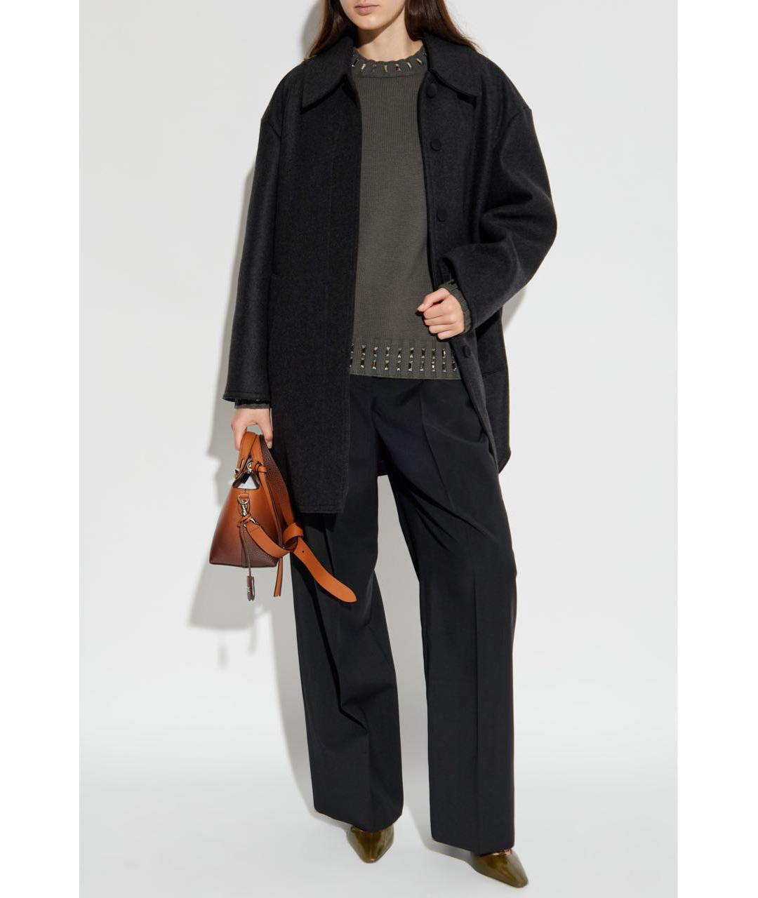 FENDI Черное шерстяное пальто, фото 4