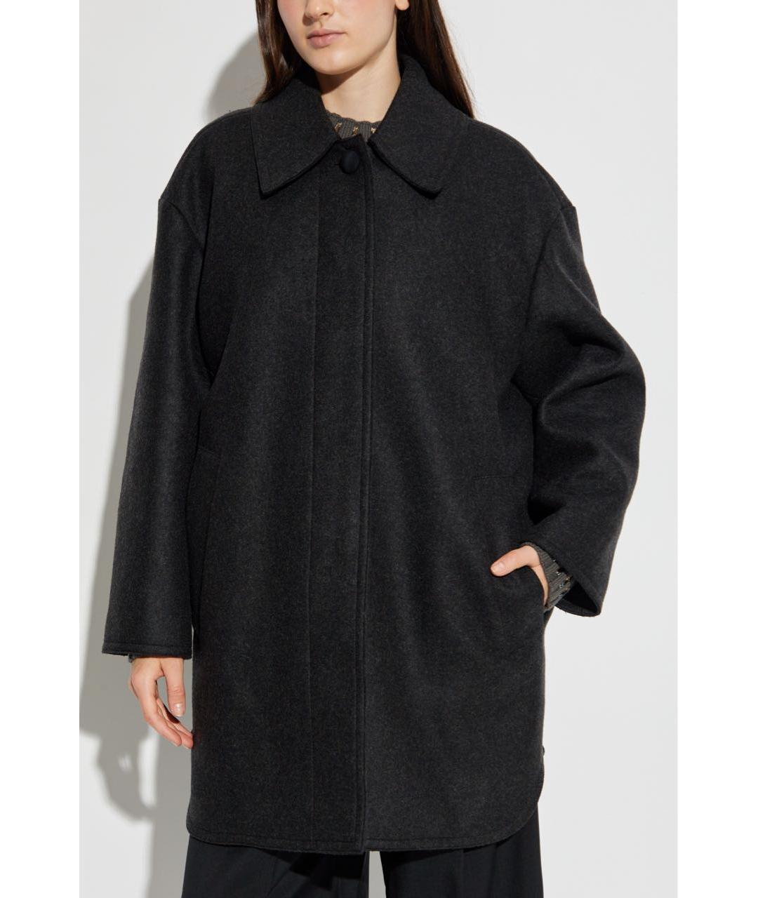 FENDI Черное шерстяное пальто, фото 6