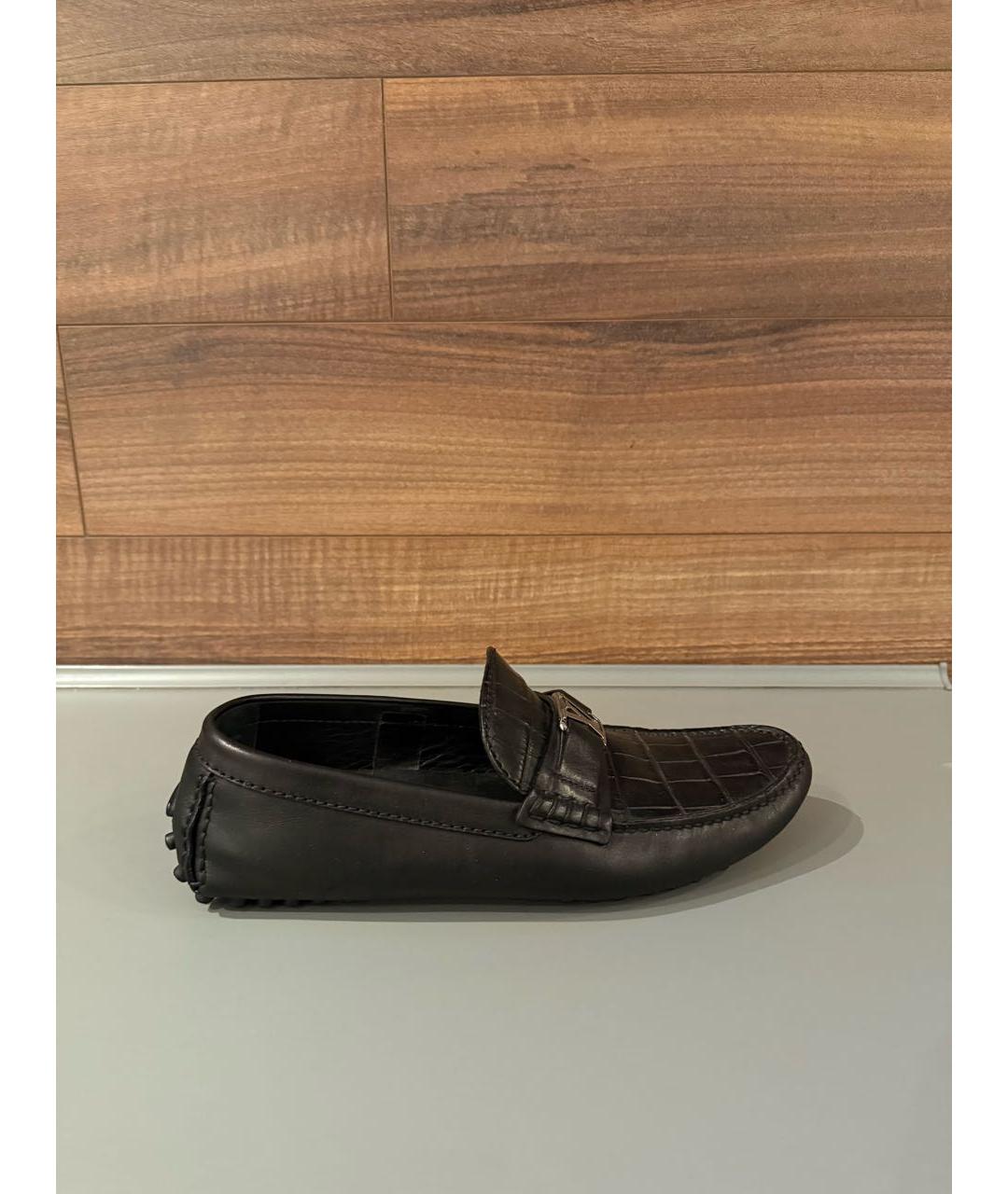 LOUIS VUITTON Черные мокасины из экзотической кожи, фото 8