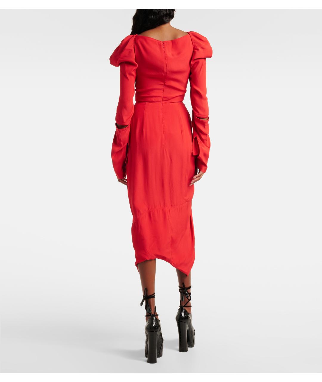 VIVIENNE WESTWOOD Красное вискозное коктейльное платье, фото 3