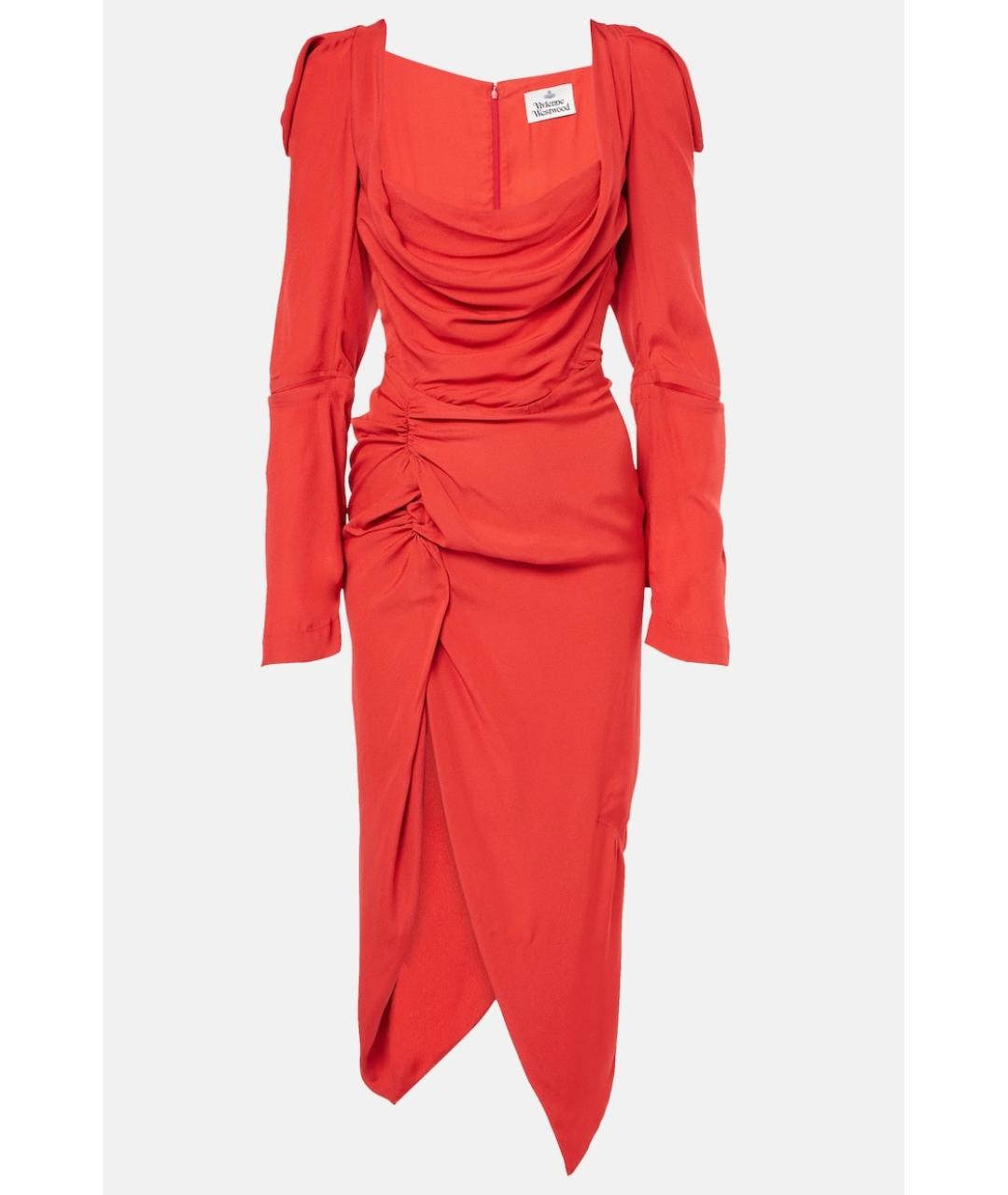 VIVIENNE WESTWOOD Красное вискозное коктейльное платье, фото 7