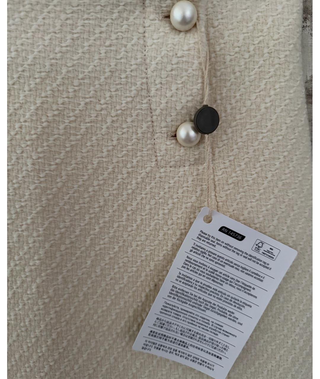 SANDRO Бежевая твидовая юбка мини, фото 4