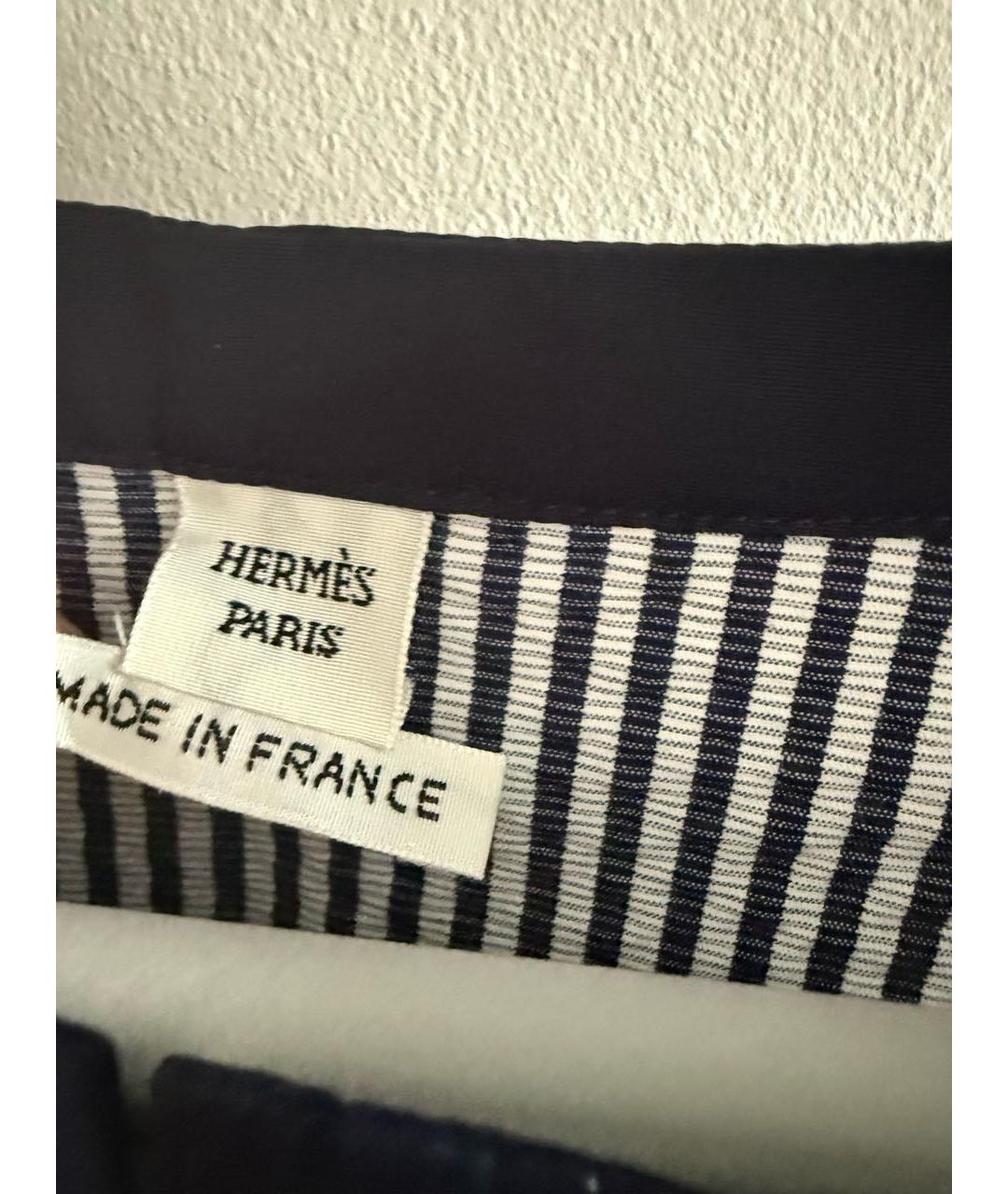 HERMES Темно-синее хлопковое повседневное платье, фото 4