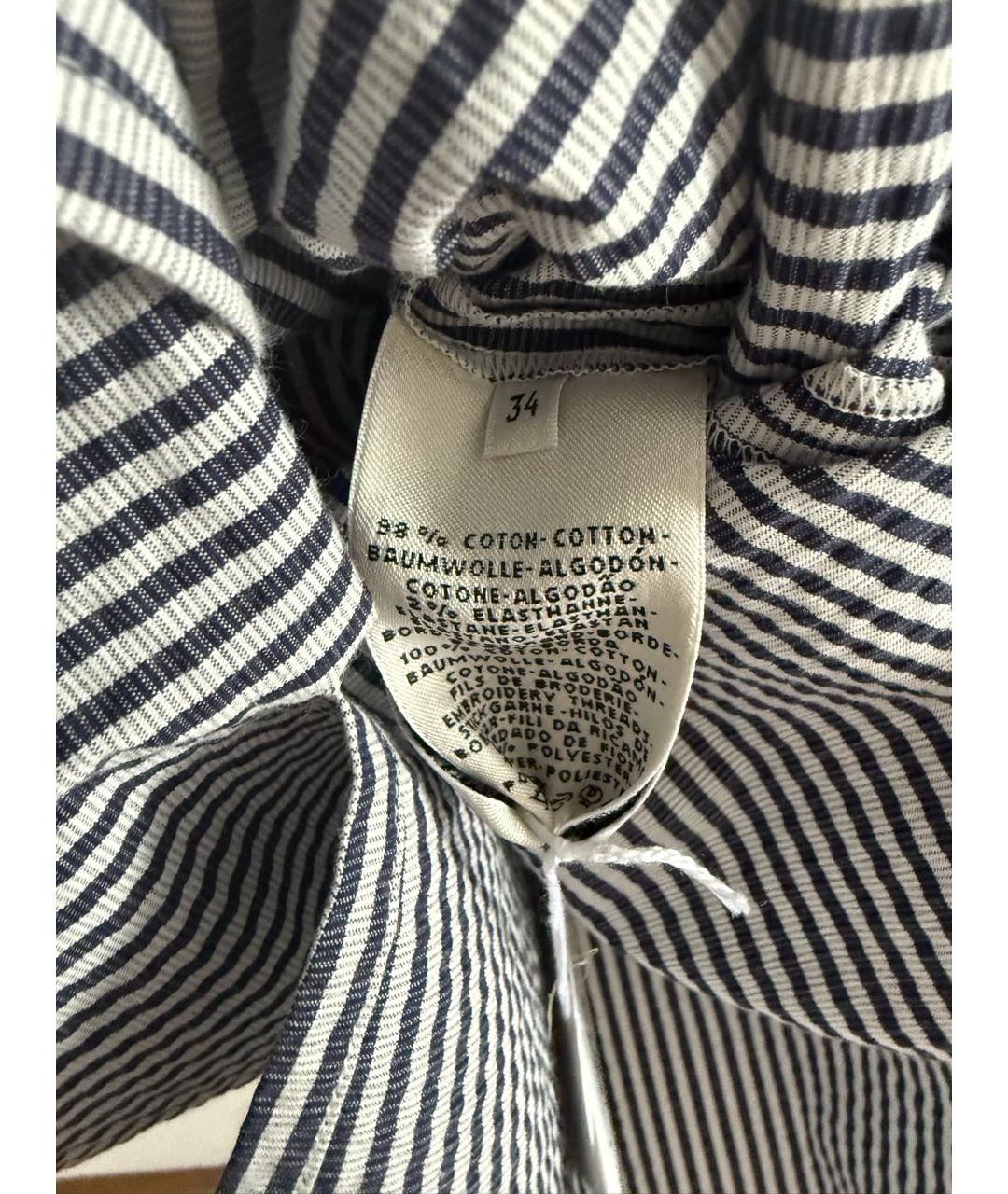 HERMES Темно-синее хлопковое повседневное платье, фото 3