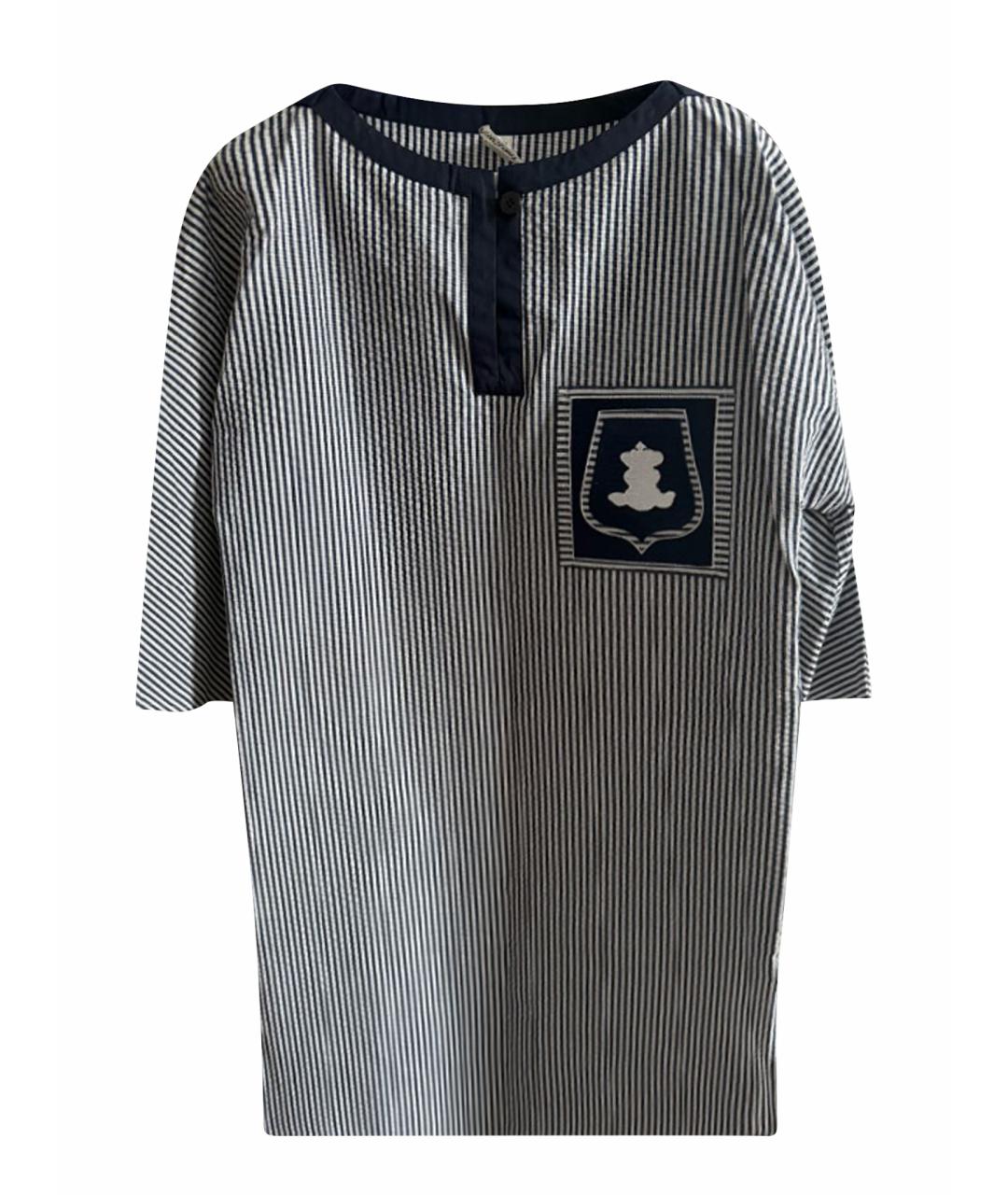 HERMES Темно-синее хлопковое повседневное платье, фото 1