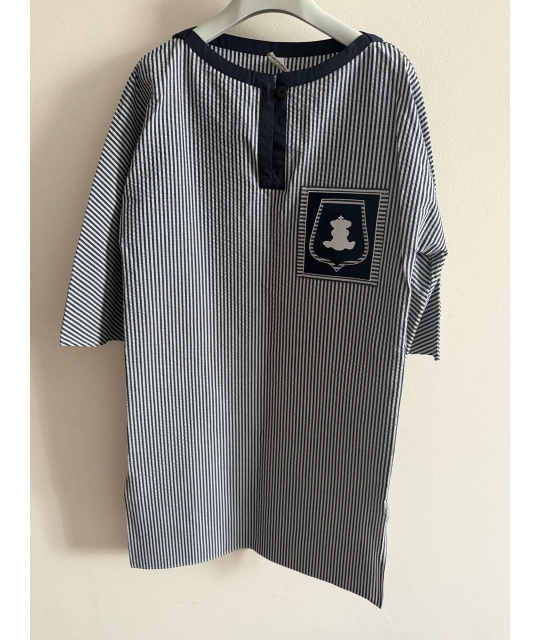 HERMES Темно-синее хлопковое повседневное платье, фото 6