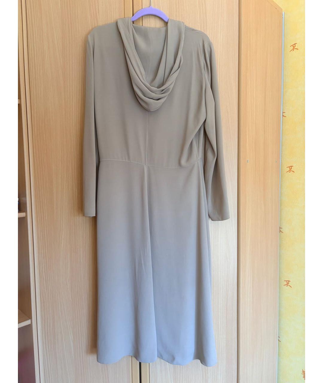 RALPH LAUREN PURPLE LABEL Бежевое вискозное повседневное платье, фото 2