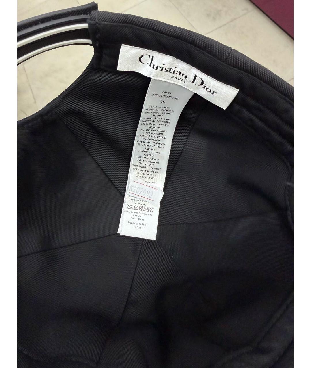 CHRISTIAN DIOR Черная хлопковая кепка, фото 5