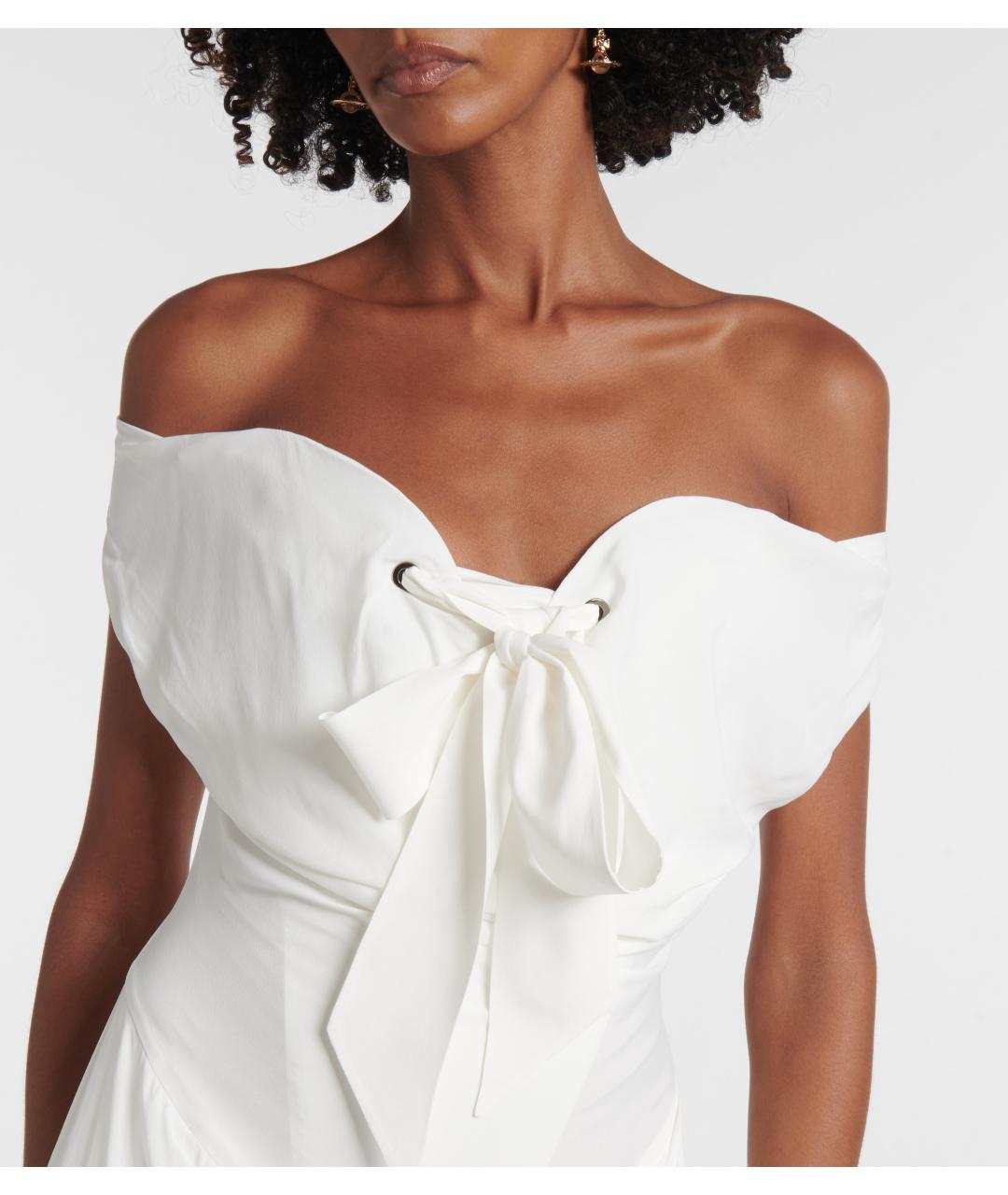 VIVIENNE WESTWOOD Белое вискозное коктейльное платье, фото 4