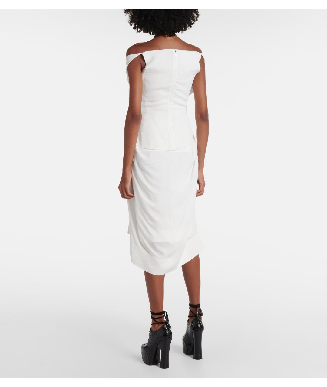 VIVIENNE WESTWOOD Белое вискозное коктейльное платье, фото 3
