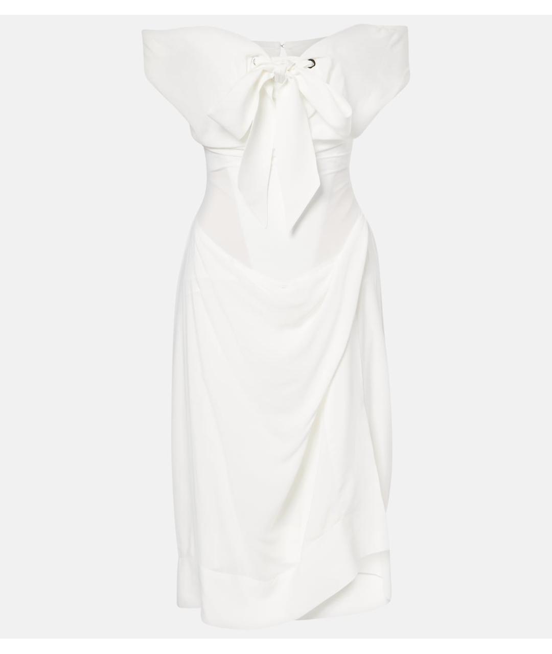 VIVIENNE WESTWOOD Белое вискозное коктейльное платье, фото 5