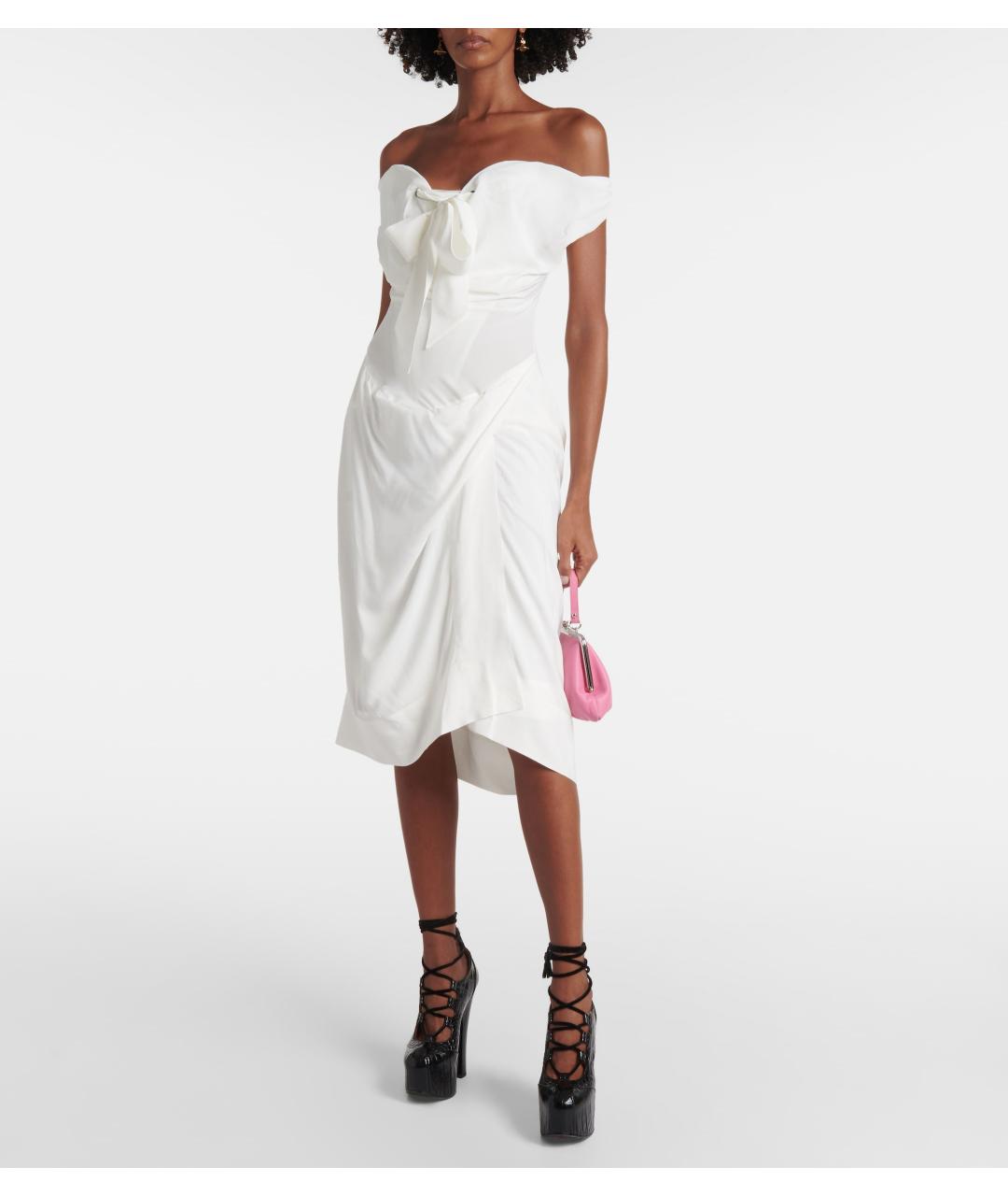 VIVIENNE WESTWOOD Белое вискозное коктейльное платье, фото 2