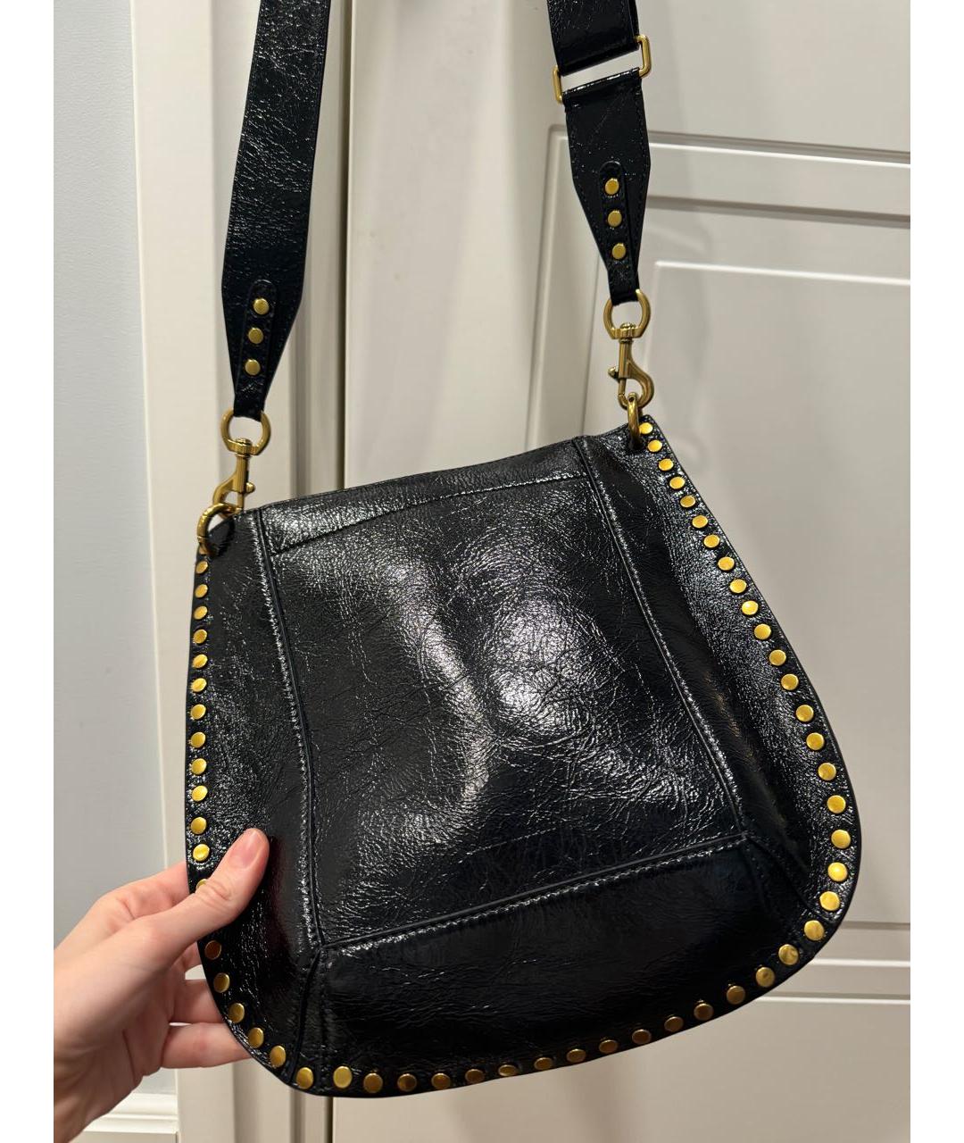 ISABEL MARANT Черная сумка через плечо из лакированной кожи, фото 4