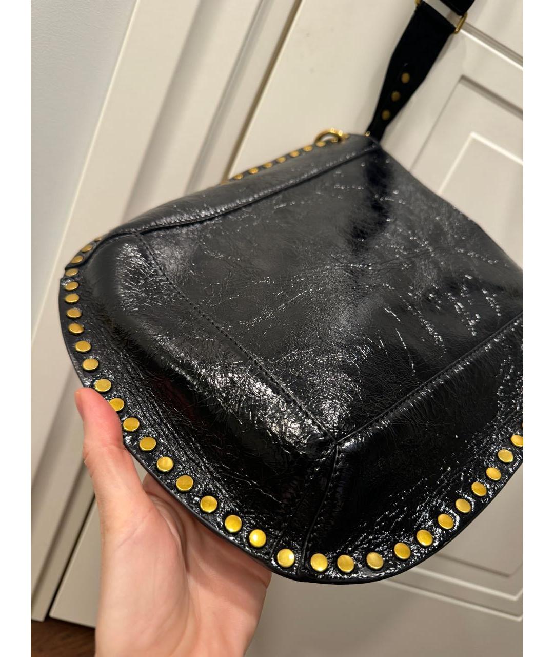 ISABEL MARANT Черная сумка через плечо из лакированной кожи, фото 3