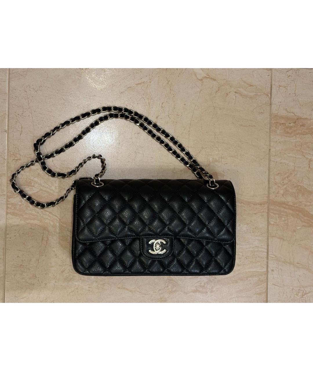 CHANEL Черная кожаная сумка через плечо, фото 8