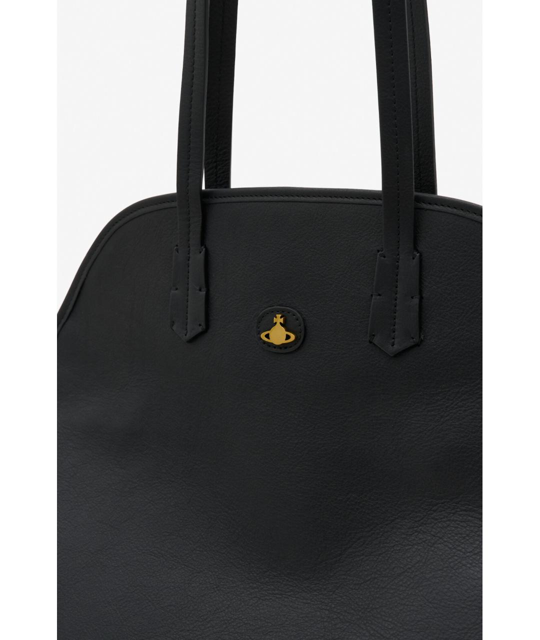 VIVIENNE WESTWOOD Черная кожаная сумка через плечо, фото 6