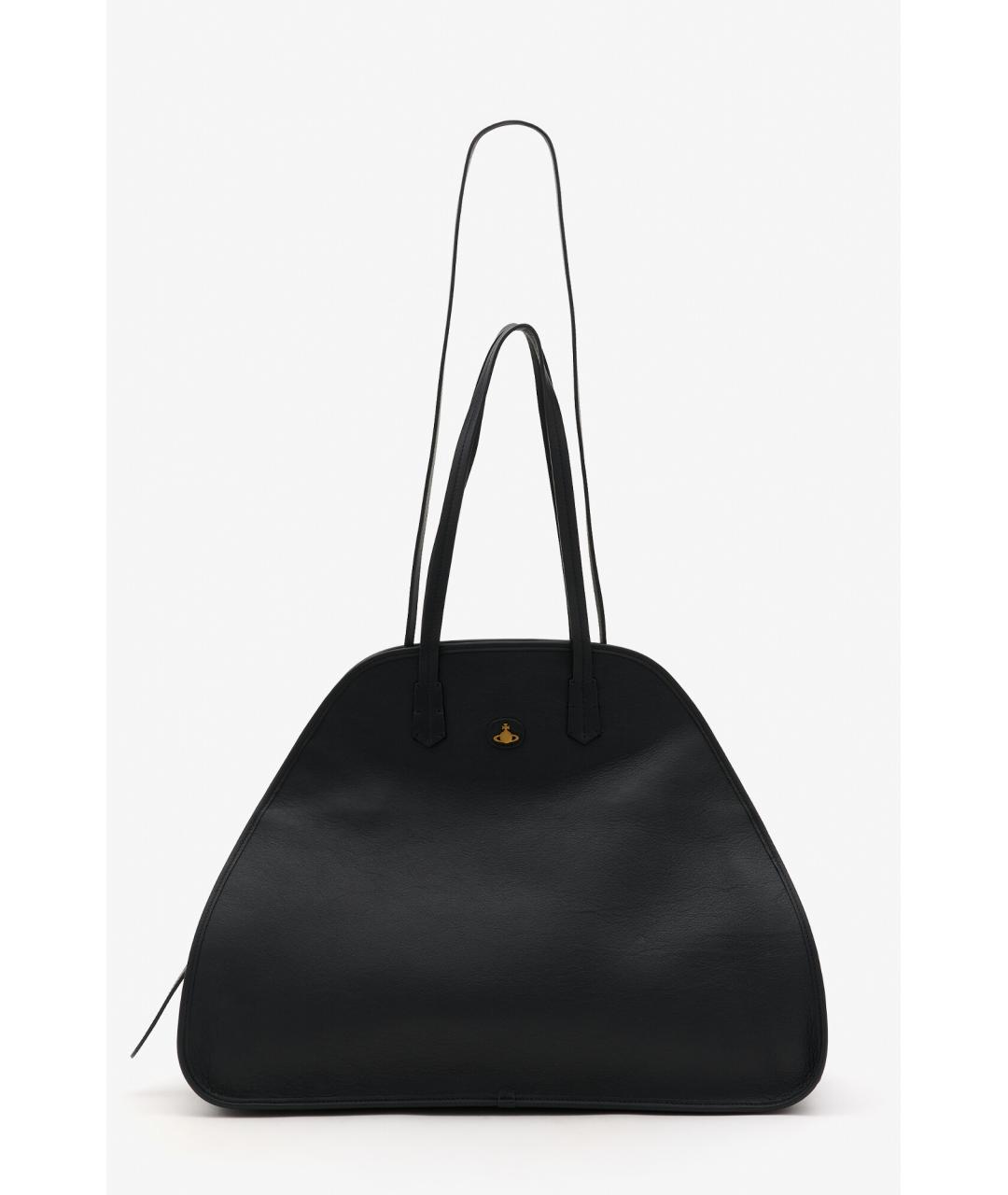 VIVIENNE WESTWOOD Черная кожаная сумка через плечо, фото 5