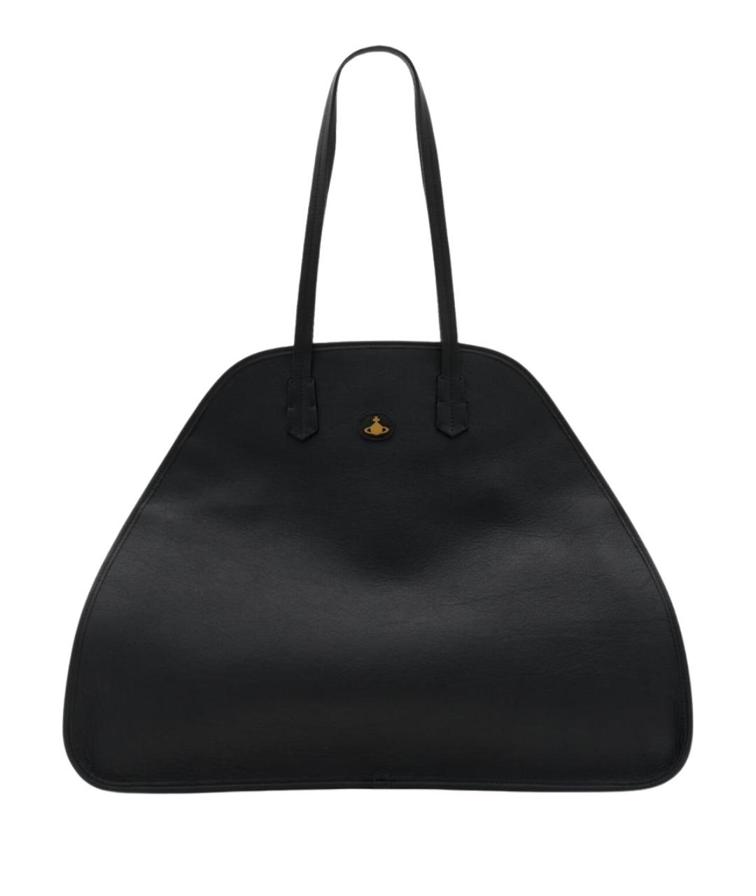 VIVIENNE WESTWOOD Черная кожаная сумка через плечо, фото 1