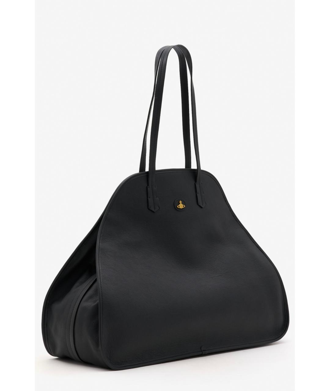 VIVIENNE WESTWOOD Черная кожаная сумка через плечо, фото 3