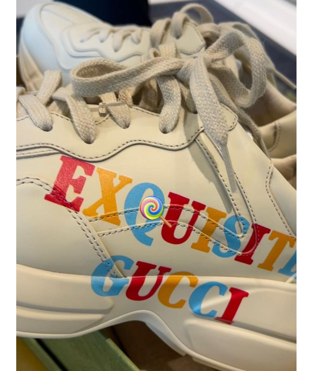 GUCCI Бежевые кроссовки, фото 6