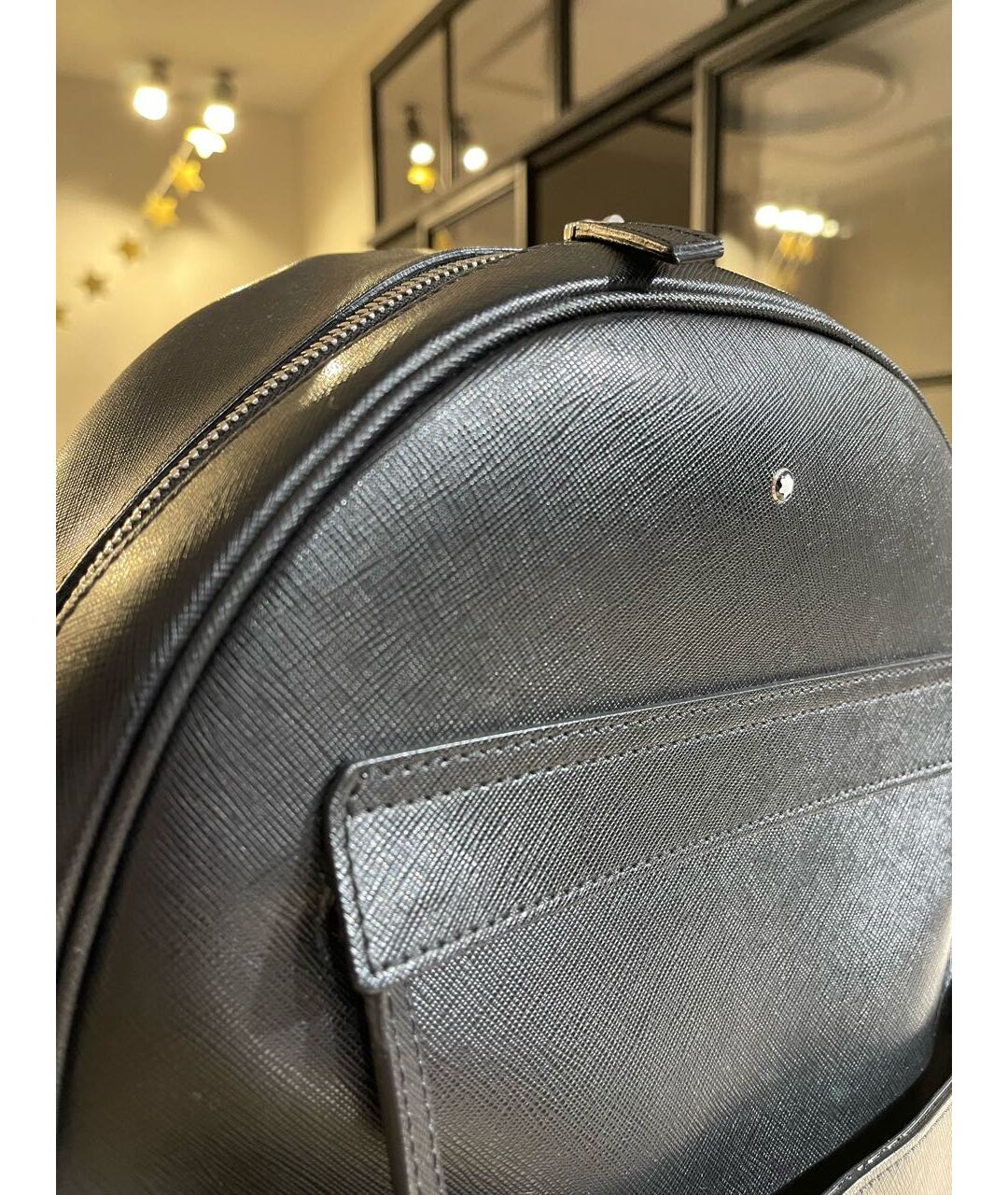 MONTBLANC Черный кожаный рюкзак, фото 2