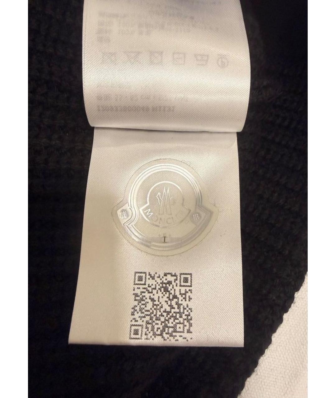 MONCLER Черная шерстяная шапка, фото 4