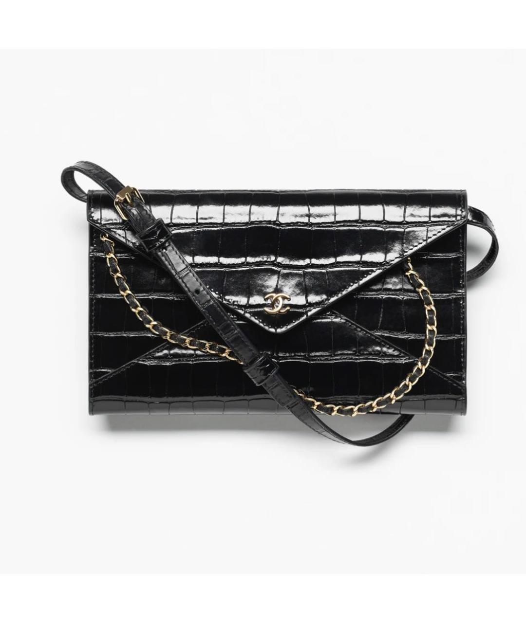 CHANEL Черная кожаная сумка через плечо, фото 5