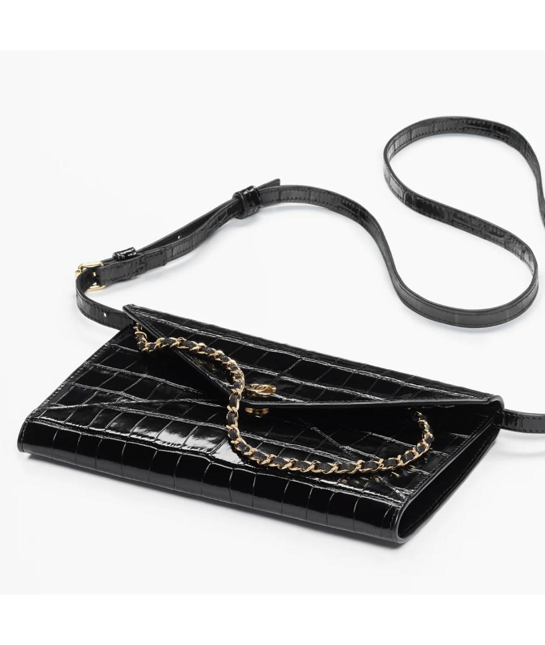 CHANEL Черная кожаная сумка через плечо, фото 2