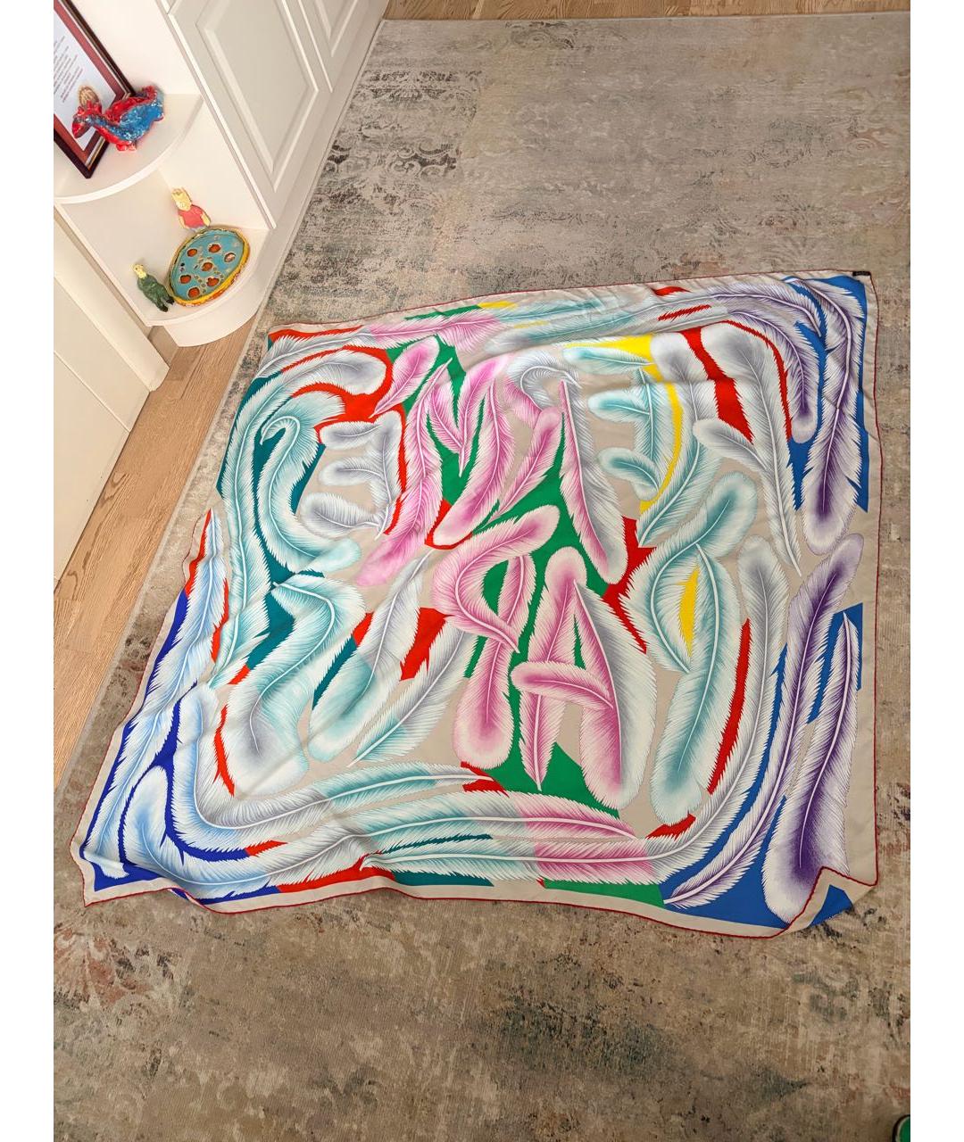 HERMES Мульти шелковый платок, фото 2