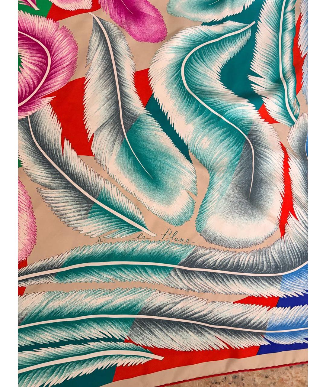 HERMES Мульти шелковый платок, фото 8