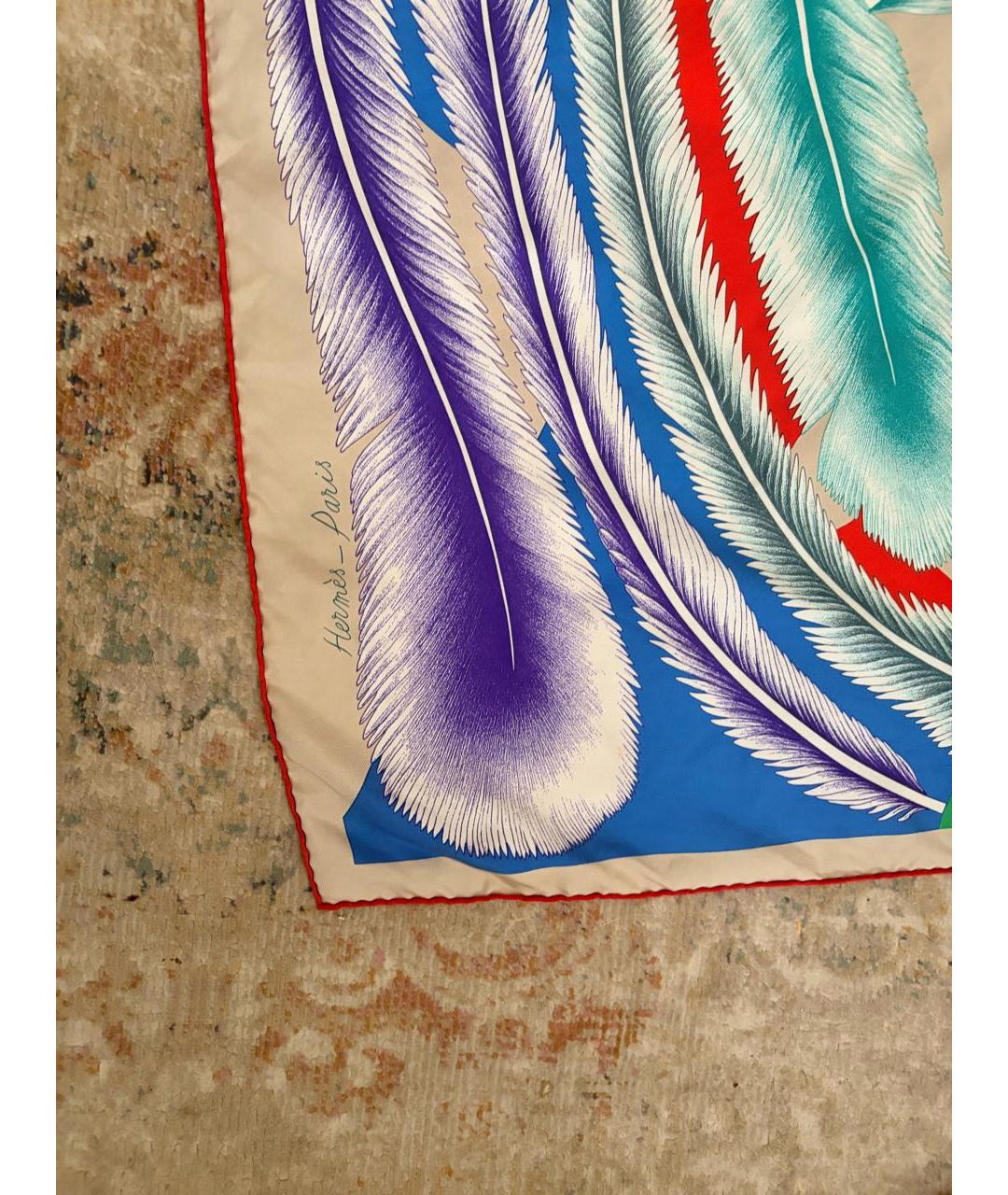 HERMES Мульти шелковый платок, фото 7