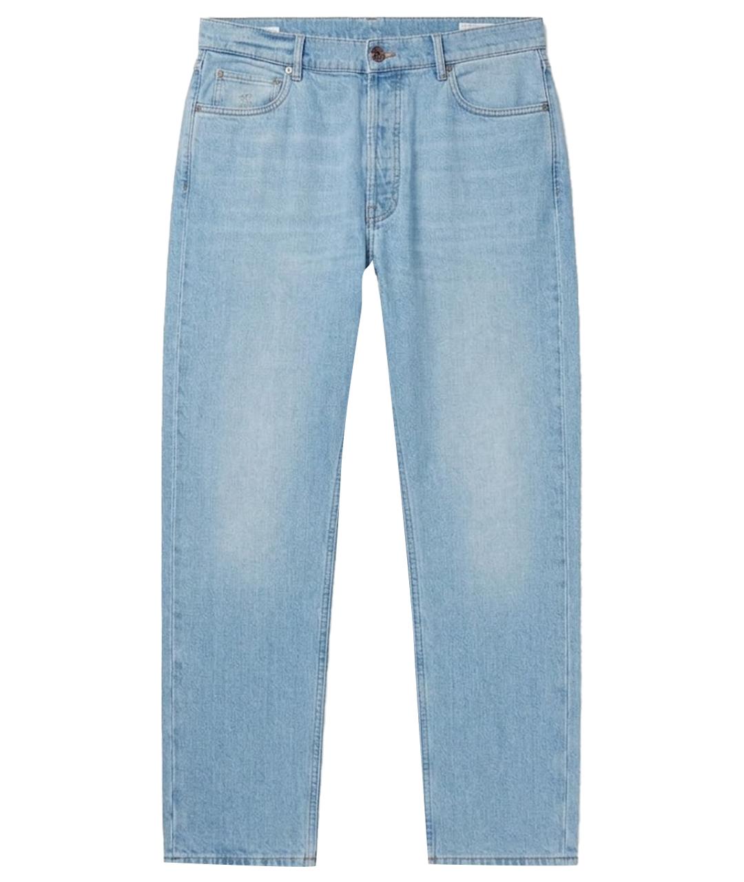 BRUNELLO CUCINELLI Голубые хлопковые джинсы, фото 1