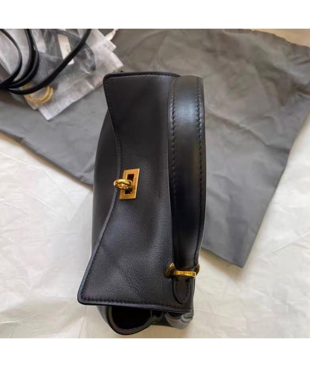 BALENCIAGA Черная кожаная сумка через плечо, фото 2