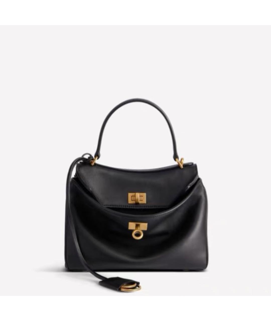 BALENCIAGA Черная кожаная сумка через плечо, фото 6