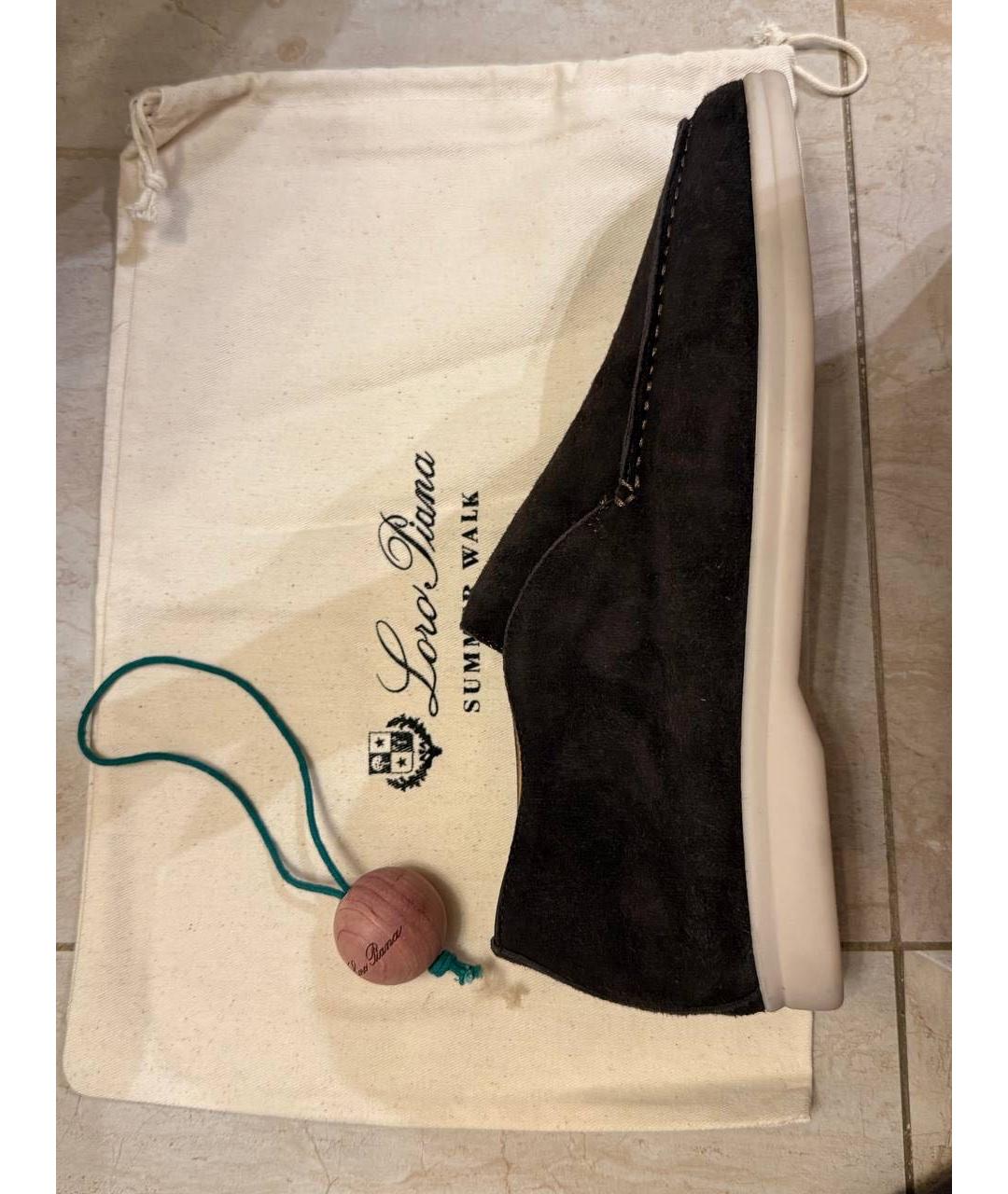 LORO PIANA Коричневые замшевые лоферы, фото 3