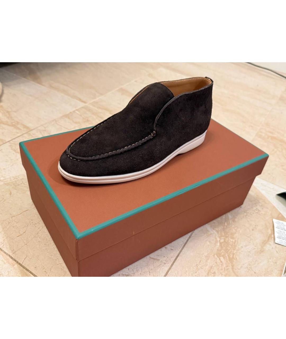 LORO PIANA Коричневые замшевые лоферы, фото 5