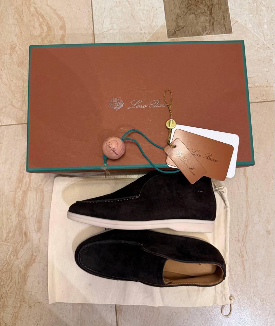 LORO PIANA Коричневые замшевые лоферы, фото 4