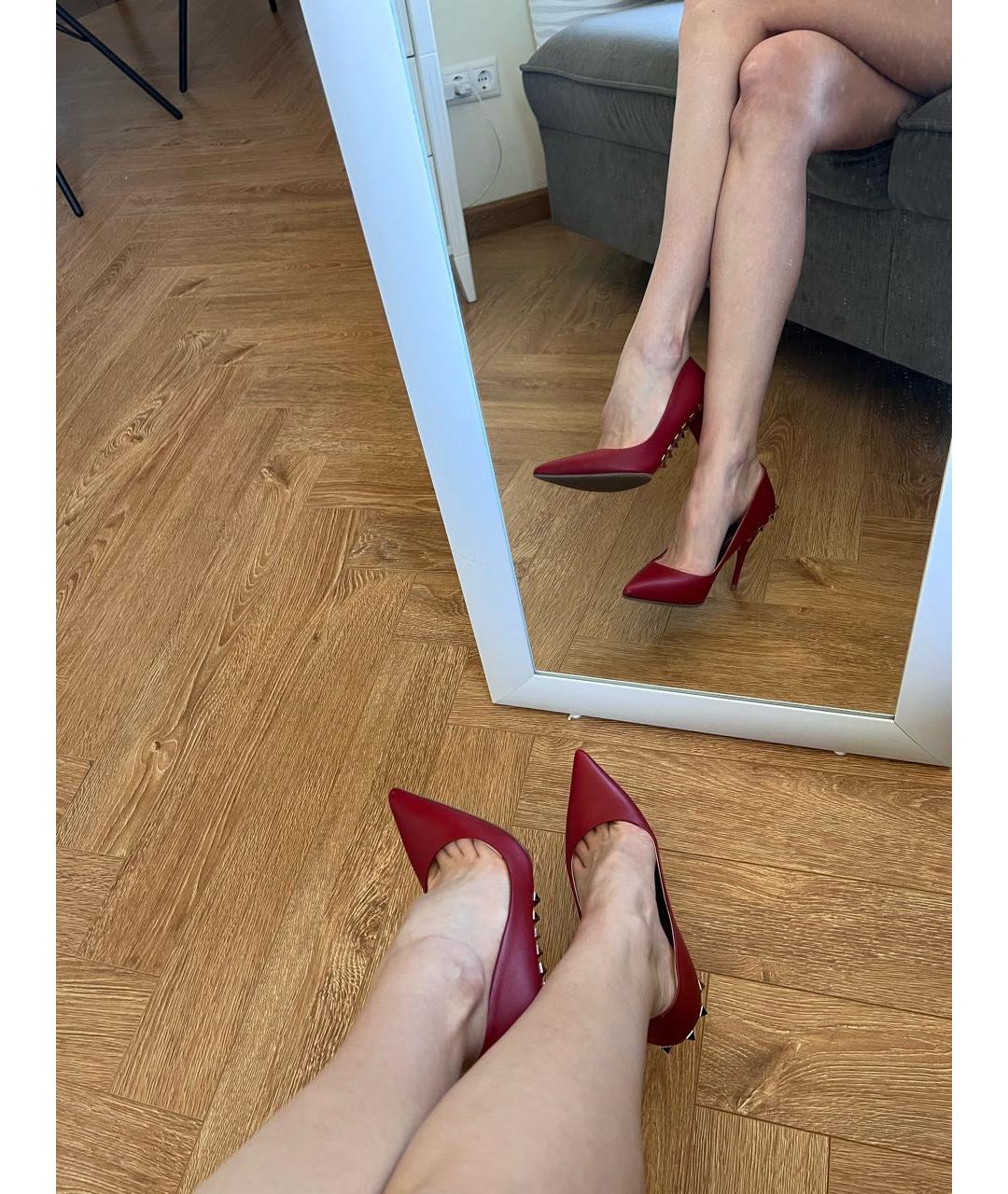 VALENTINO Красные кожаные туфли, фото 7