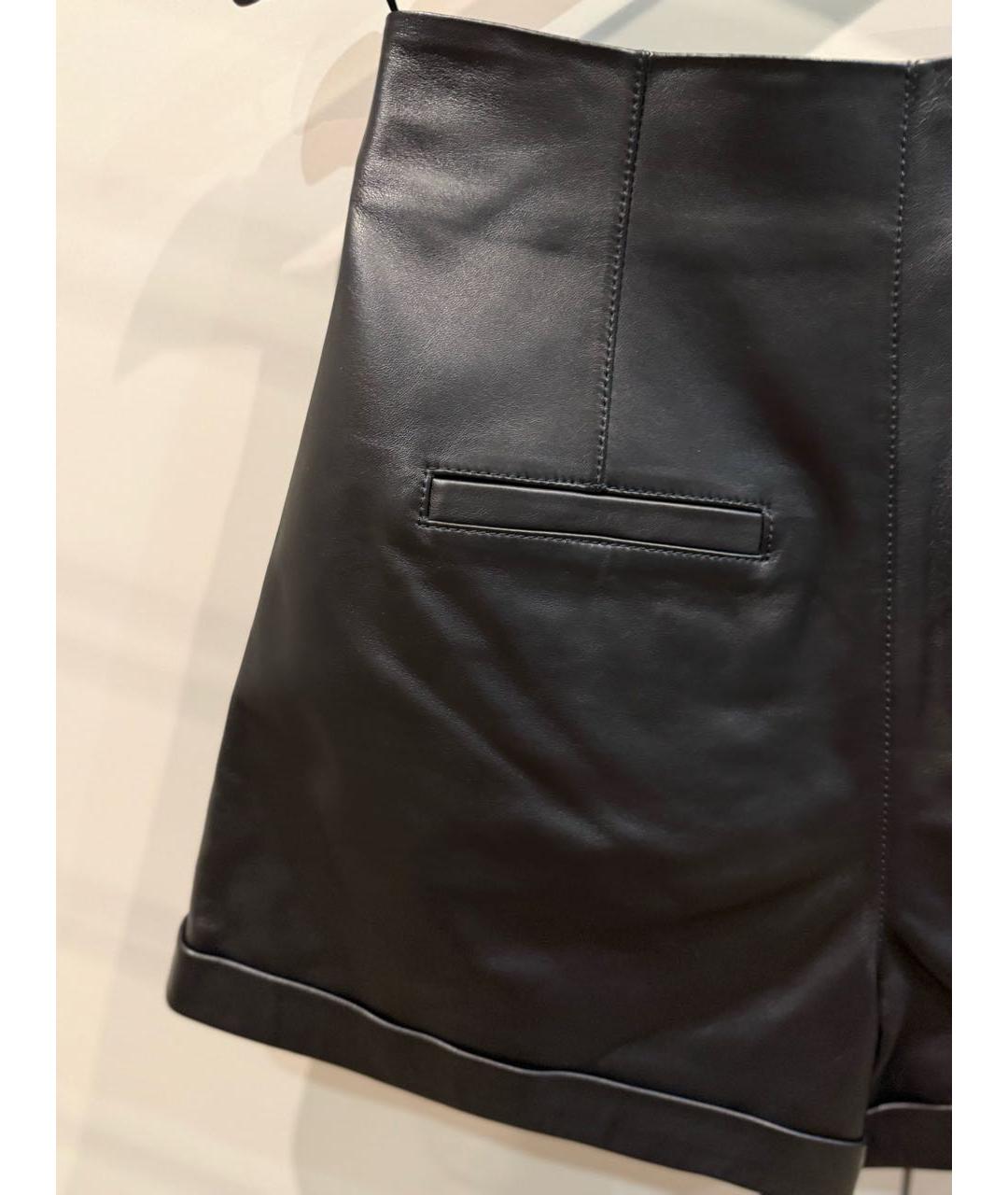 SAINT LAURENT Черные кожаные шорты, фото 4