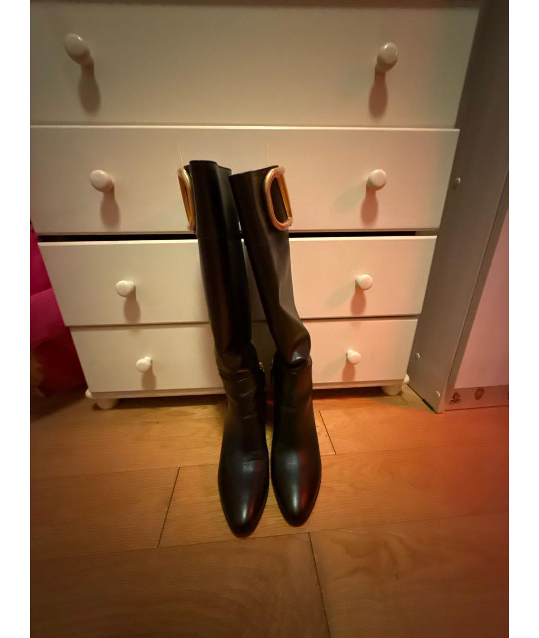 VALENTINO Черные кожаные сапоги, фото 2