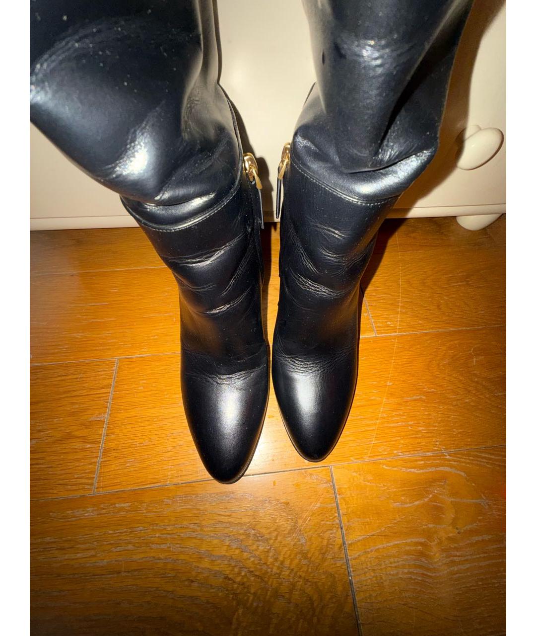 VALENTINO Черные кожаные сапоги, фото 3
