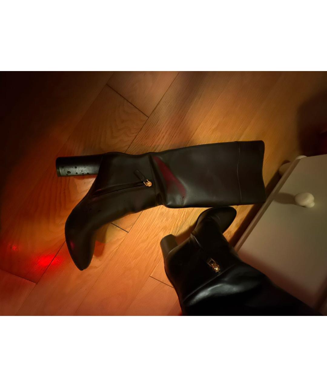 VALENTINO Черные кожаные сапоги, фото 6